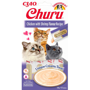 CHURU Puree, krema, piletina s aromom račića, 4x 14g
