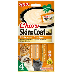 CHURU Puree Skin&Coat, krema, piletina, 4x14g