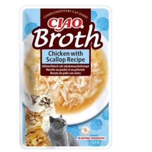 CIAO Broth, Juha piletina s aromom Jakobove kapice, 40g