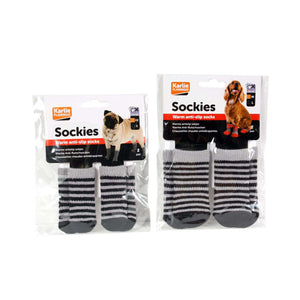 FLAMINGO Čarapice Sockies, 4 kom, protuklizne, crno-sive