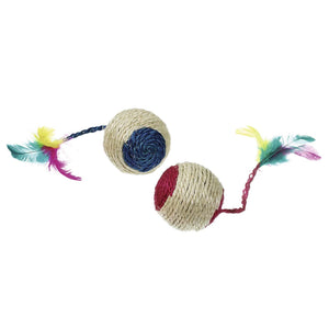 FLAMINGO Loptica Sisal sa zvončićem i mačjom metvicom, 6cm, razne boje