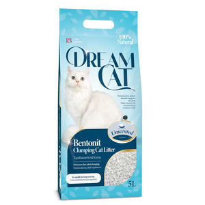DREAM CAT Unscented, grudajući mineralni pijesak za mačke, bezmirisni, 5l
