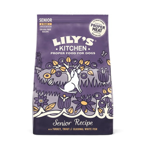 LILY'S KITCHEN Senior, s puretinom, pastrvom i bijelom ribom, bez žitarica
