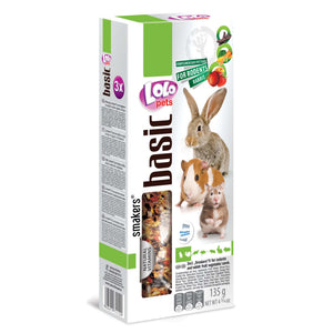 LOLO PETS Štapići za glodavce i kuniće, mix (voće, povrće, rogač), 3 kom/135 g