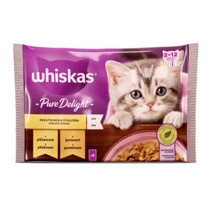 WHISKAS Junior Pure Delight, piletina i puretina, 4x85 g