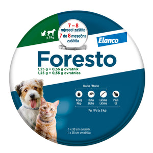 FORESTO (Elanco) ogrlica protiv buha i krpelja za mačke i pse do 8kg 38cm