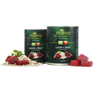 NUEVO SENIOR Dog, janjetina i govedina sa zobenim pahuljicama, 400g