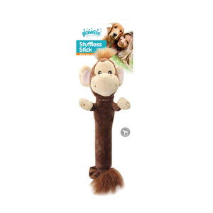 PAWISE Igračka za pse Stuffless Stick Majmun, pliš, 40cm