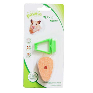 PAWISE Mineralni kamen za glodavce, Salt Carrot, s kopčom