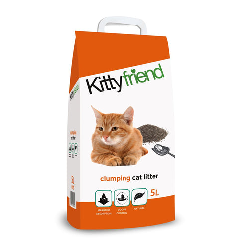 KITTYFRIEND Clumping, grudajući mineralni pijesak za mačke, bezmirisni, 5l