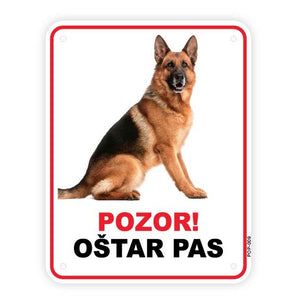 Pločica s natpisom, Njemački ovčar, PVC, 115x147mm