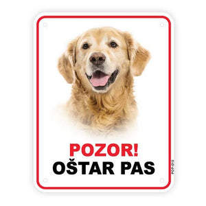 Pločica s natpisom, Golden Retriver, PVC, 115x147mm