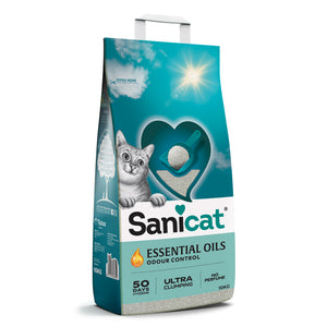 SANICAT Essential Oils,grudajući mineralni pijesak za mačke, bezmirisni, 100