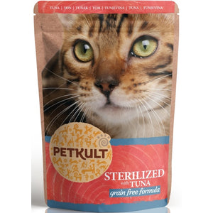 PETKULT Sterilized, pašteta s mesnim komadićima, s tunom, bez žitarica, 100 g