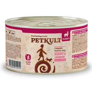 PETKULT Konzerva Mini JUNIOR, s kunićevinom, GF, za štence malih pasmina, 185g