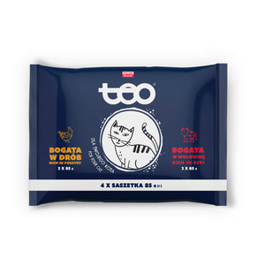 TEO Cat multipak, 2x s piletinom 2x s govedinom, 4x85g