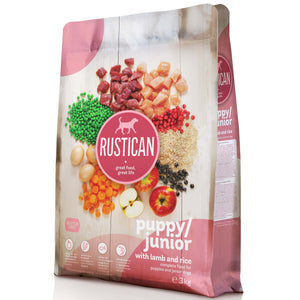RUSTICAN PUPPY / JUNIOR, s janjetinom i rižom, bez glutena