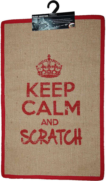 WOUAPY Keep Calm prostirka za grebanje, pravokutna, 60x38cm, crvena