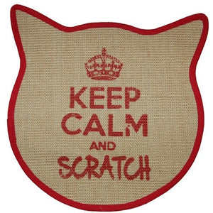 WOUAPY Keep Calm prostirka za grebanje, oblik mačje glave, 43x43cm