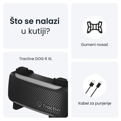 TRACTIVE DOG 6 XL, GPS lokator za pse i monitor zdravlja, crni, iznad 20 kg