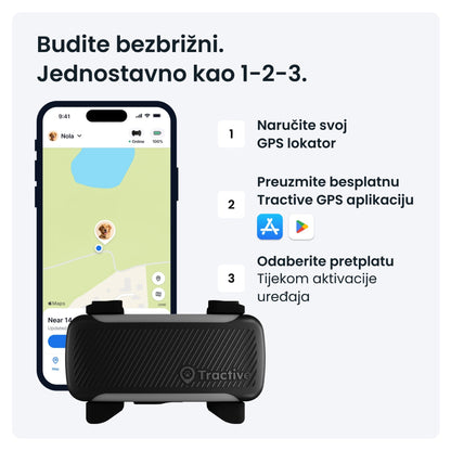 TRACTIVE DOG 6 XL, GPS lokator za pse i monitor zdravlja, crni, iznad 20 kg