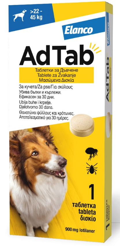 ADTAB tableta za pse, za žvakanje, protiv buha i krpelja