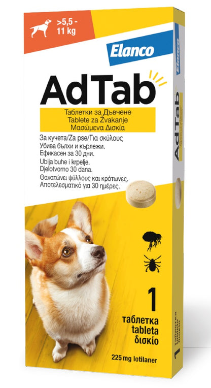 ADTAB tableta za pse, za žvakanje, protiv buha i krpelja