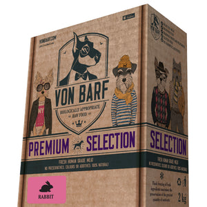 Von BARF Premium Selection, kunićevina, sirova zamrznuta hrana za pse, 8x250g