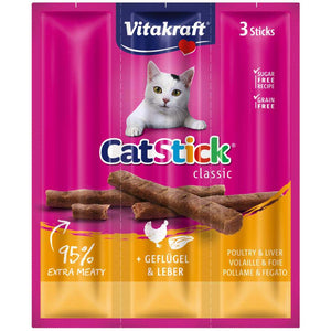 VITAKRAFT Cat Stick Classic, štapići s piletinom i jetrom, 3 kom/18 g