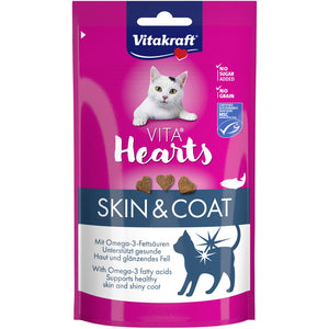 VITAKRAFT Vita Hearts SkinCoat, poslastice za mačke s lososom, 40g
