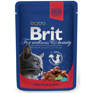 BRIT PREMIUM Komadići u umaku s govedinom i graškom, 100g