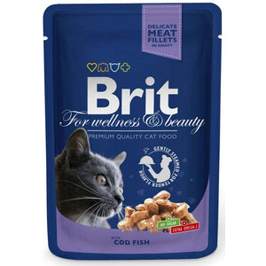 BRIT PREMIUM Komadići u umaku s bakalarom, 100g
