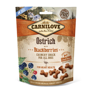 CARNILOVE Crunchy Snack, nojevo meso s kupinama, sa svježim mesom, 200g