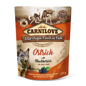CARNILOVE Wild Origin, pašteta, nojevo meso s kupinama, bez žitarica, 300g