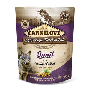 CARNILOVE Wild Origin, pašteta, prepelica sa žutom mrkvom, bez žitarica, 300g