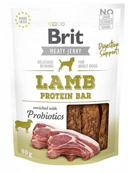 BRIT Meaty Jerky, proteinska pločica, janjetina, obogaćeno probioticima, 80 g