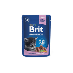 BRIT PREMIUM Komadići u umaku KITTEN, s bijelom ribom, 100g