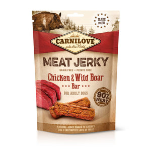 CARNILOVE Jerky Bar, mesne pločice, piletina i vepar, bez žitarica, 100g