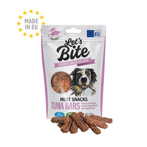 LET's Bite Meat Snacks, poslastica za pse, pločice tunjevine, 80g