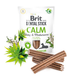 BRIT Calm, dentalna poslastica za pse s konopljom i dodatkom srčenice, 7kom