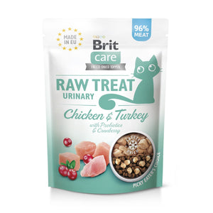 BRIT CARE Raw Treat Urinary, piletina/puretina, liofiz. poslastica za mačke, 40g