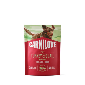 CARNILOVE Pašteta za pse, puretina i prepelica s žutom mrkvom, 300g