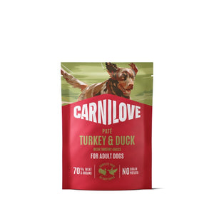 CARNILOVE Pašteta za pse, puretina i pačetina s mačicom, 300g