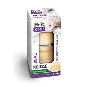 BRIT CARE Real Mousse, piletina s kozjim mlijekom, 6x25g