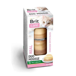 BRIT CARE Double Layer Mousse piletina i piletina s pačetinom, 6x25g