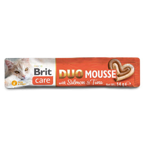 BRIT CARE Creamy Duo Mousse, s lososom i tunom, 4x14g