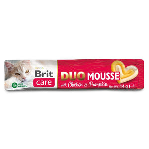 BRIT CARE Creamy Duo Mousse, s piletinom i bučom, 4x14g