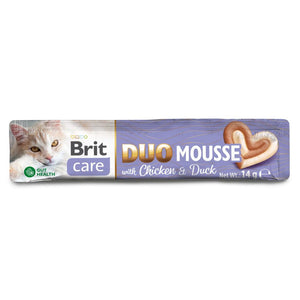 BRIT CARE Creamy Duo Mousse, s piletinom i pačetinom, 4x14g