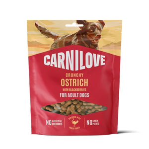 CARNILOVE Hrskava poslastica za pse, noj s kupinama, 200 g