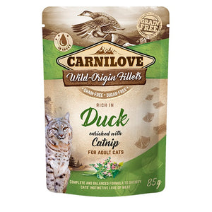 CARNILOVE Wild Origin Filets, bogato pačetinom, s catnipom, bez žitarica 85g